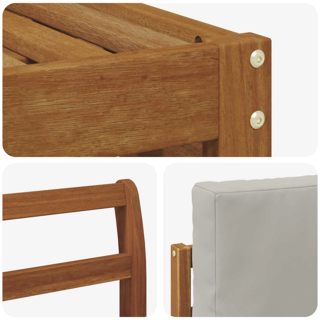 Set divani con cuscino 5 pcs Grigio Naturale e Chiaro 3374651