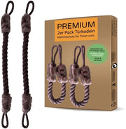Set di 2 protezioni per corda di cancellata per porte | Blocco porta | Per la protezione contro porte che si chiudono improvvisamente per bambini, animali domestici e bambini | Sicuro e testato | Cotone/poliester | 61 cm |