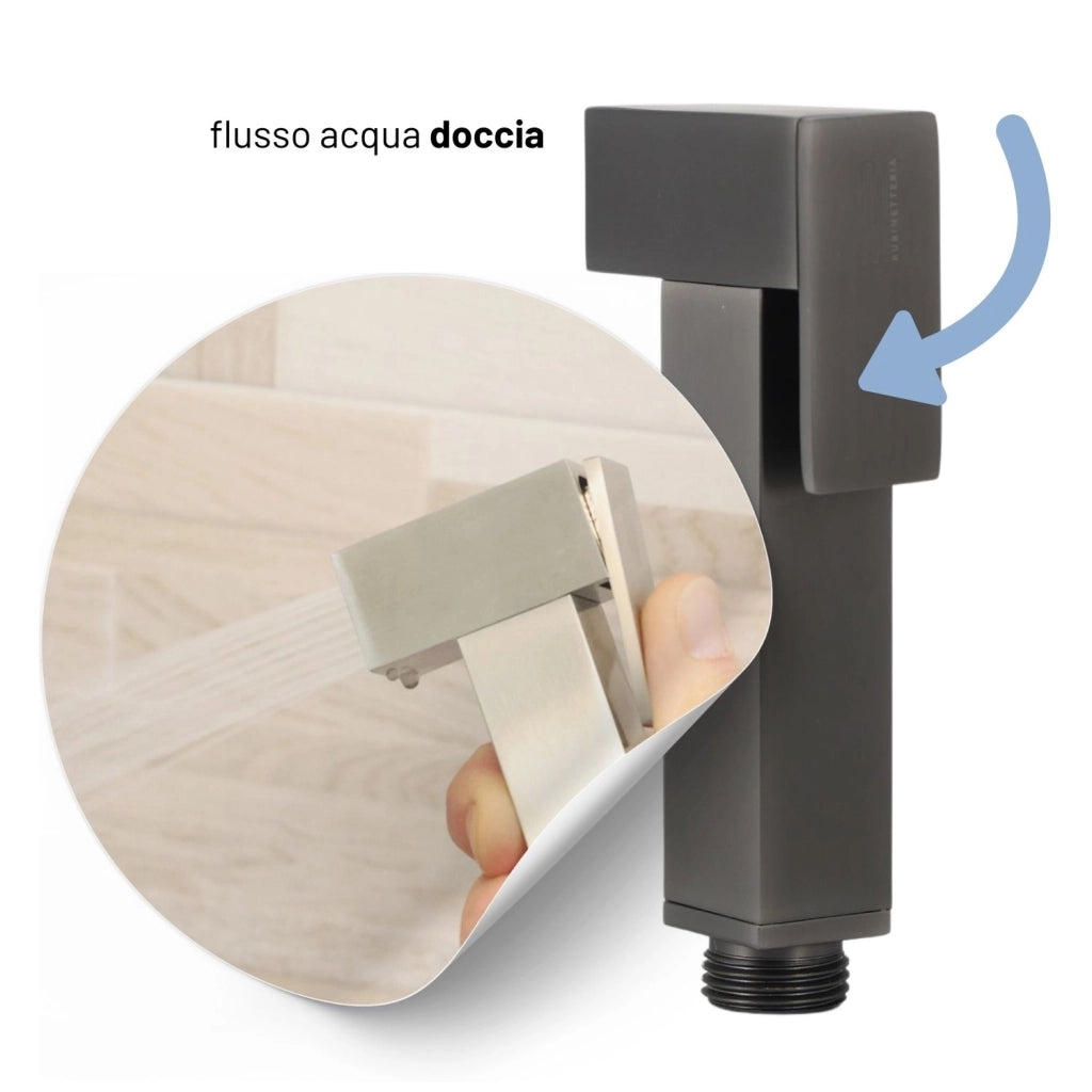 Idroscopino wc doccetta ottone portatile shutoff monogetto con leva ogomondo kit *** finitura- canna di fucile quadro...