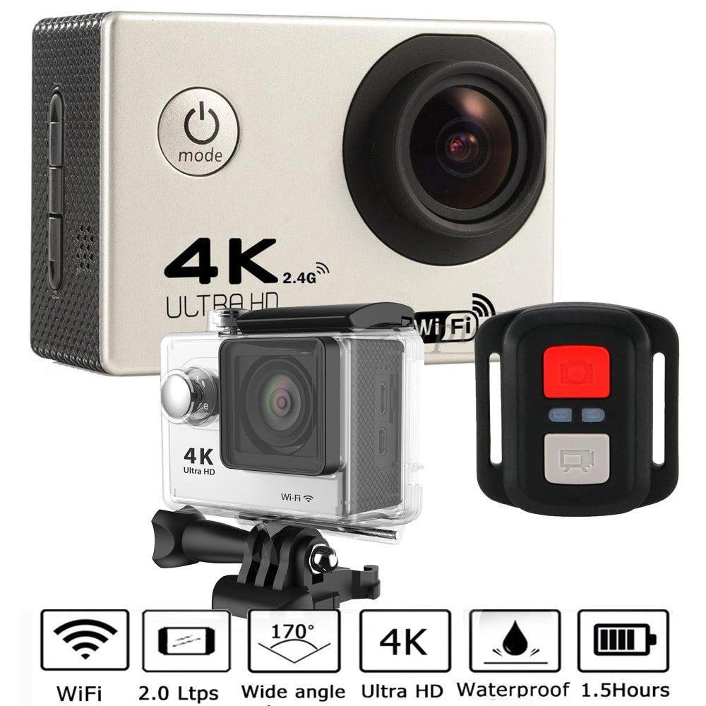 Trade Shop - Pro Cam Sport Wifi 4k Ultra Hd 16mp Action Camera Subacquea Con Telecomando -