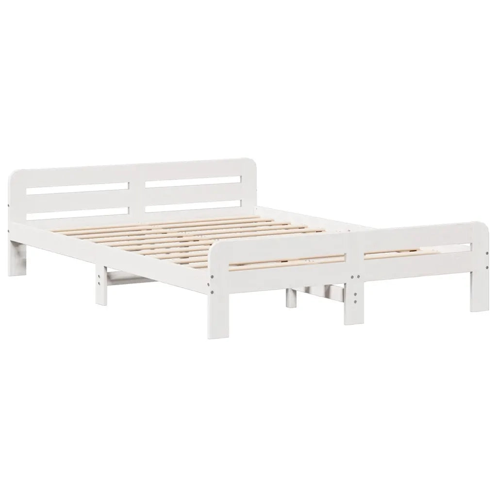 Letto senza Materasso Bianco 150x200 cm Legno Massello di Pino 3309036