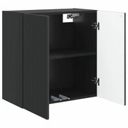 Armadietto a Muro | Mobiletto a muro Nero 59 x 31 x 60 cm Legno ingegnerizzato