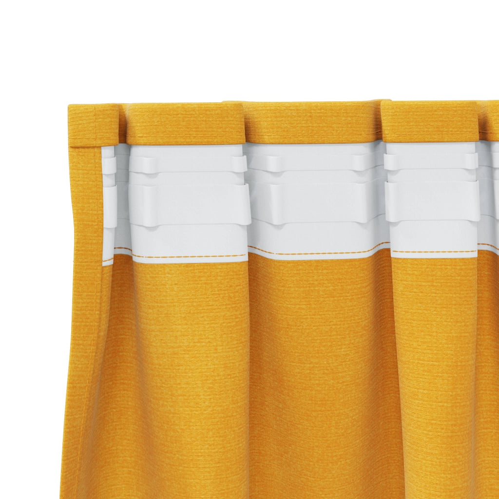 Tende Blackout  con nastro superiore 2 pz Giallo Senape Velluto