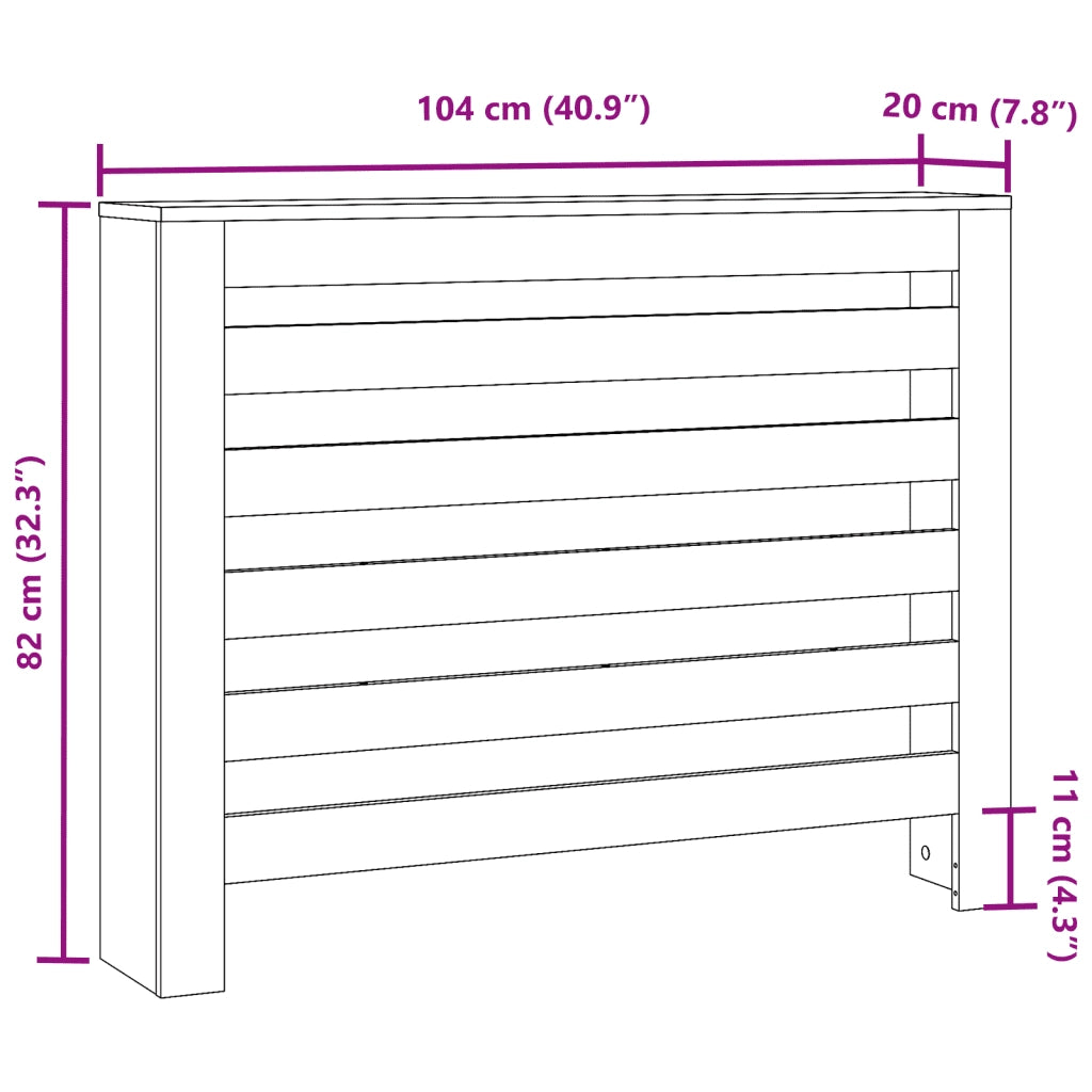 Copertura Termosifone Rovere Fumo 104x20x82cm Legno Multistrato CFW7823107