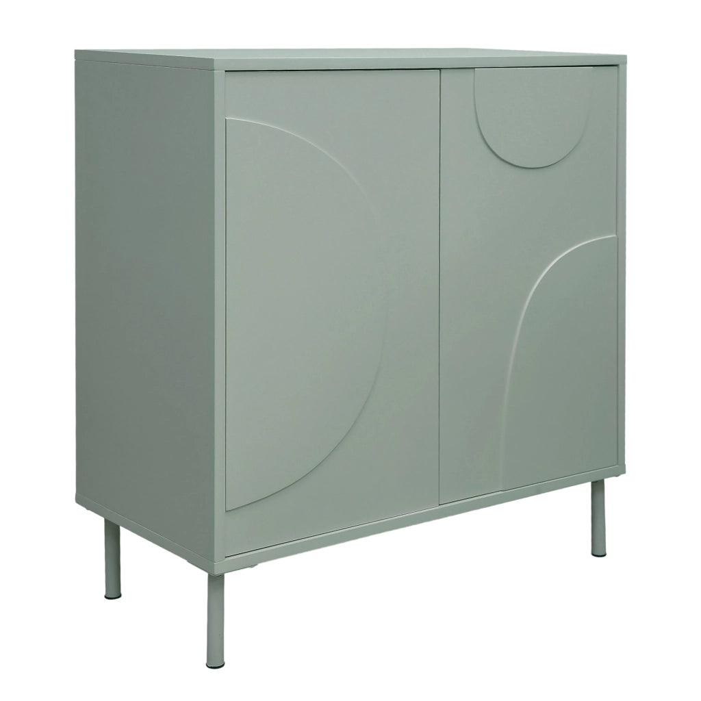 Credenza Holea Comò a 2 Ante 75 x 70 x 34 cm - Verde Salvia [en.casa]