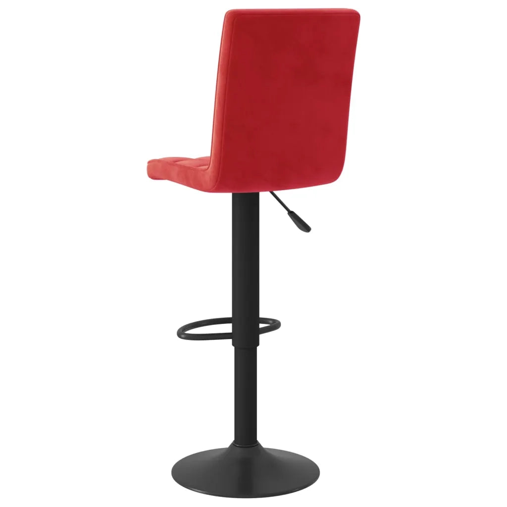 Sgabelli da Bar 2 pz Rosso Vino in Velluto 335769