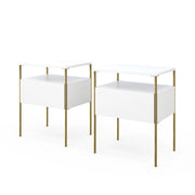 Vicco Comodino camera da letto Bianco/Oro 40 x 50 cm Set di 2