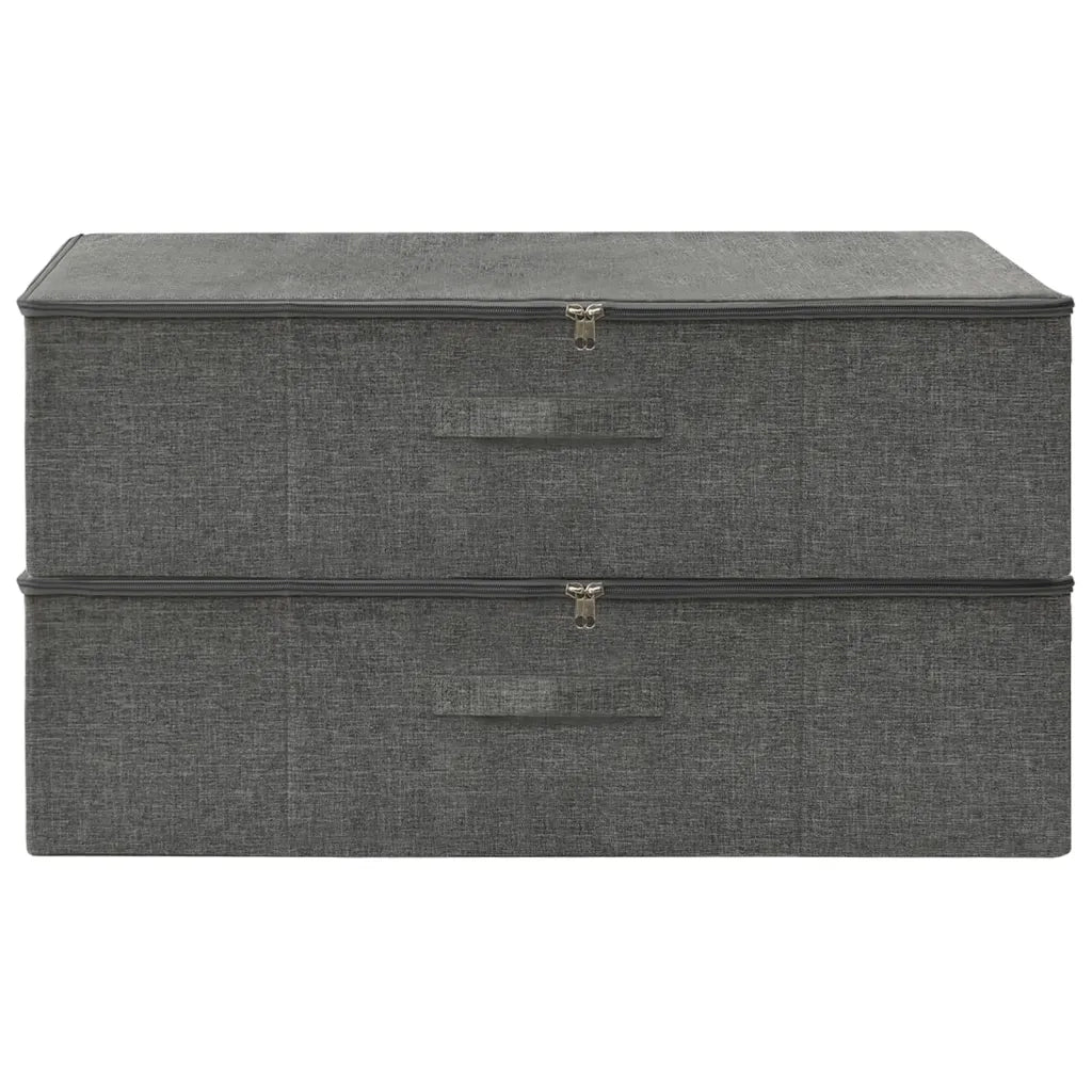 Scatole Portaoggetti 2pz in Tessuto 70x40x18 cm Antracite 332904