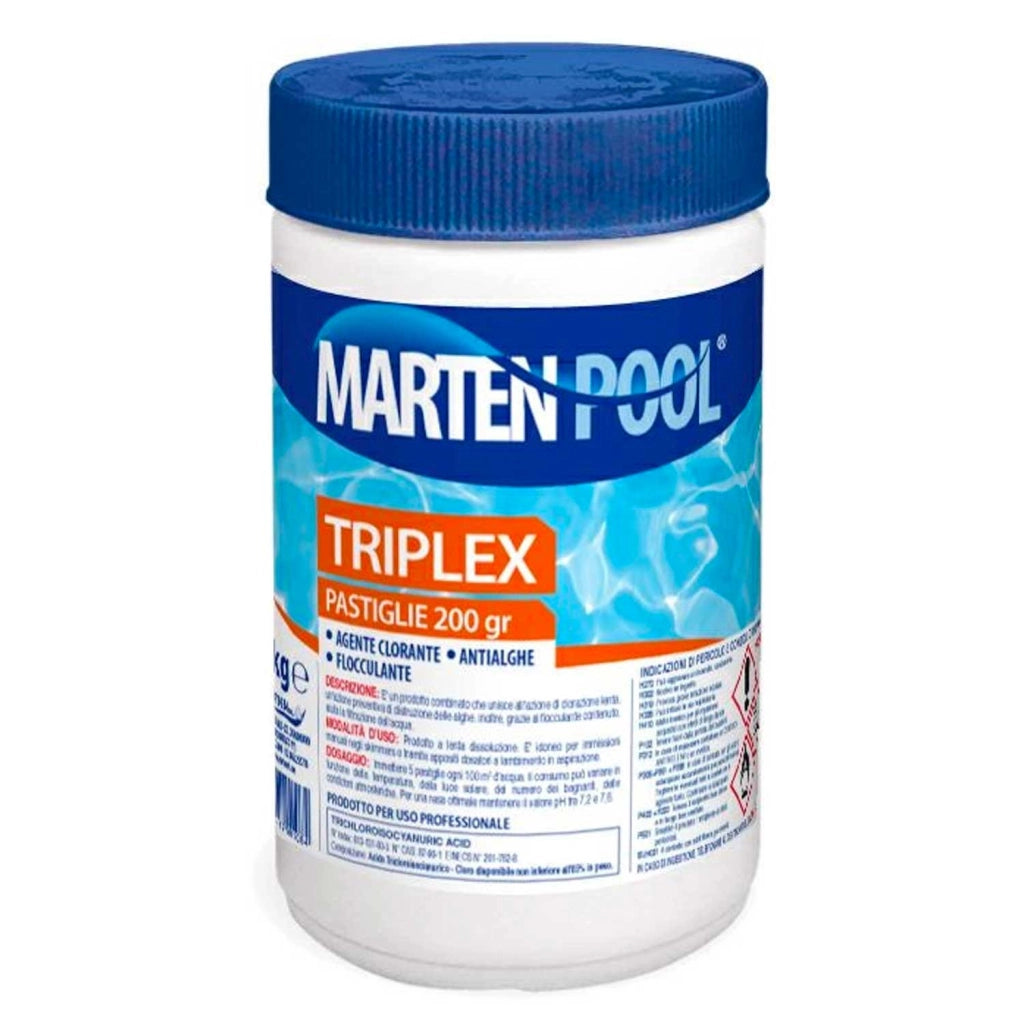 Triplex 3 in 1 Marten 1 kg Cloro, Antialga, Flocculante