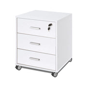 Cassettiera mobile con 3 cassetti con ruote 50x41x70H cm in kit di montaggio colore Bianco 