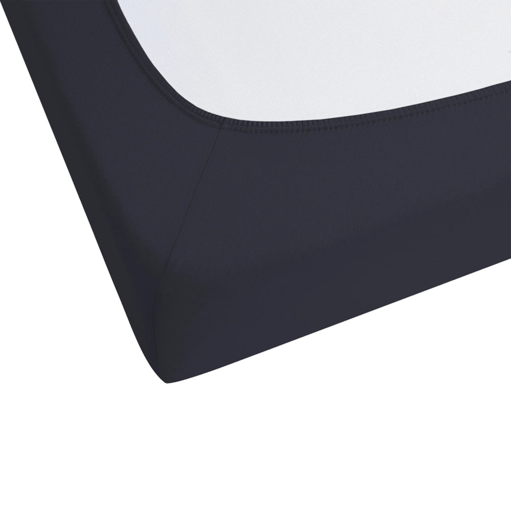 Lenzuolo con angoli cotone nero 90 x 200 cm con bordi elastici modello classico a tinta unita camera da letto classica