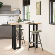 Gambe per tavolo da bar a forma di T 2 pz nere 50x35x(110-111) cm in acciaio 4013100