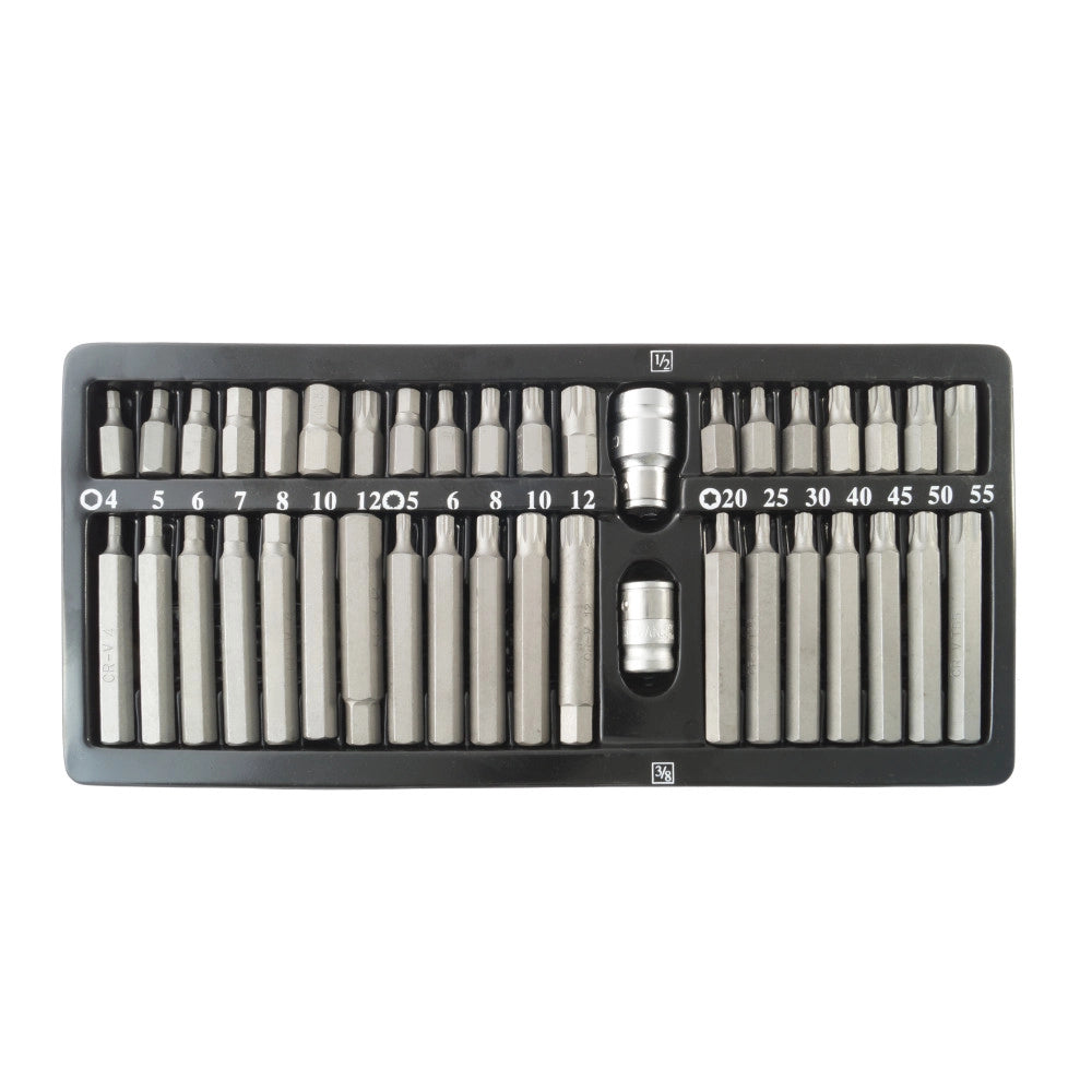 Trade Shop - Inserti Chiavi Bussole Chiavi Torx Hex 1/2" 3/8" Kit Set Professionale 40 Pz -
