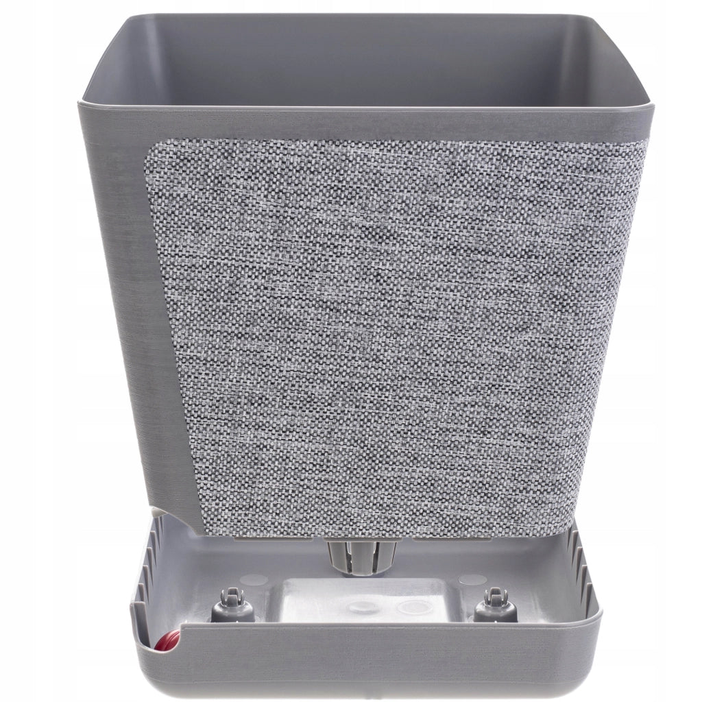 Coprivaso KADAX con supporto, quadrato, tessuto grigio fantasia, 24 cm