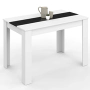 IDMarket - ROZY Tavolo da pranzo rettangolare per 4 persone bianco e nero 110 cm