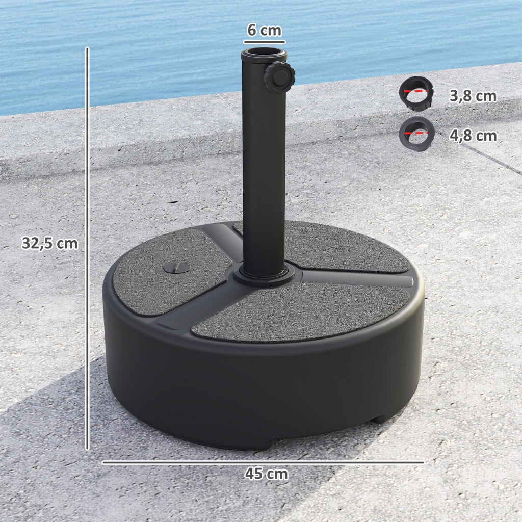 Sostegno per ombrellone riempibile in HDPE ¨C Zephmum ¨C Nero 18 kg