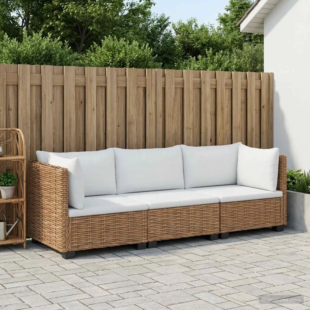 3 pz Set Lounge in Rattan con Cuscini GENDT Rattan naturale 3429858