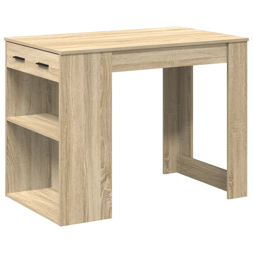 Scrivania con Cassetto Ripiano Rovere Sonoma Legno Multistrato