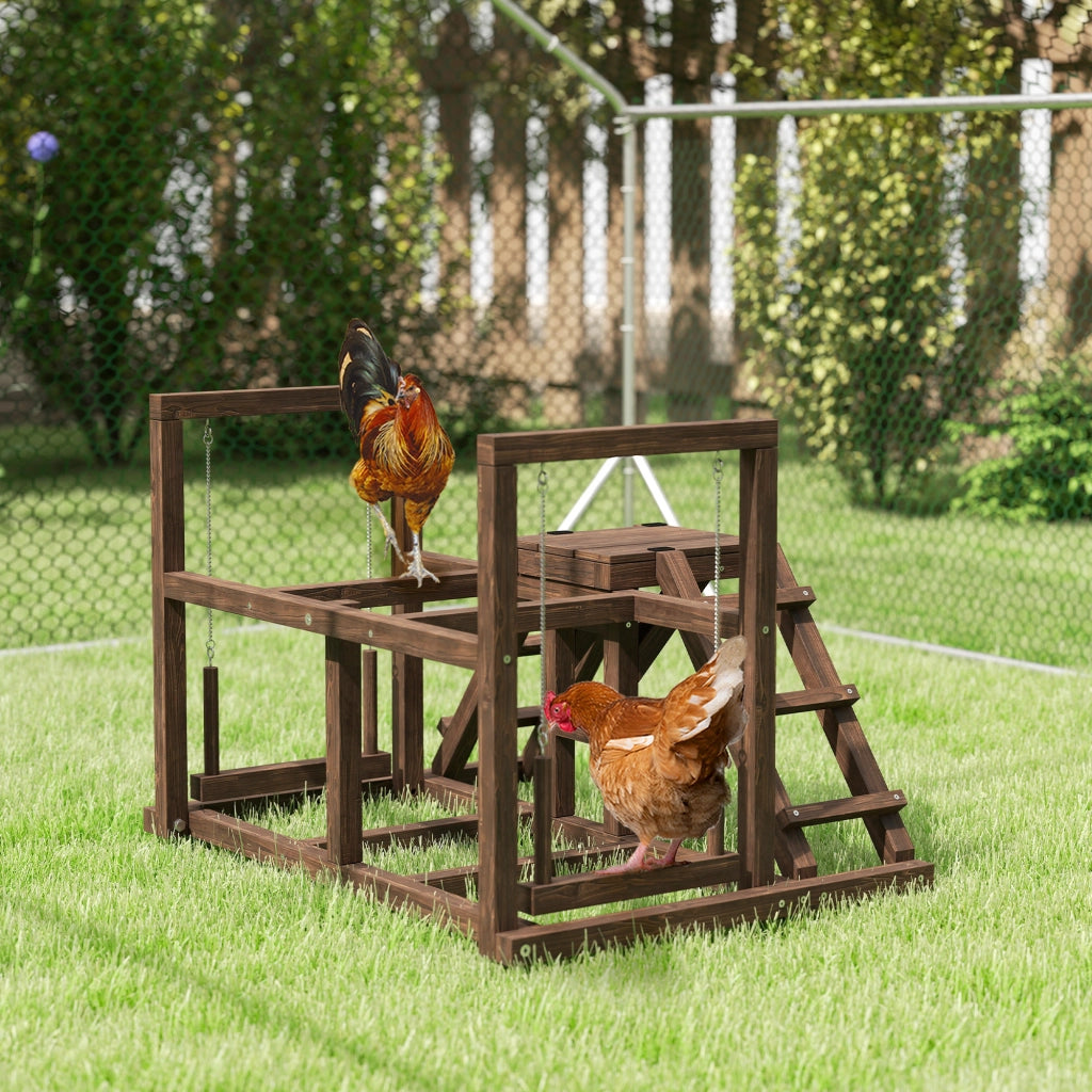 Gioco per bambini in legno con altalena e piattaforme ¨C zephmum ¨C 82x60x55 cm marrone