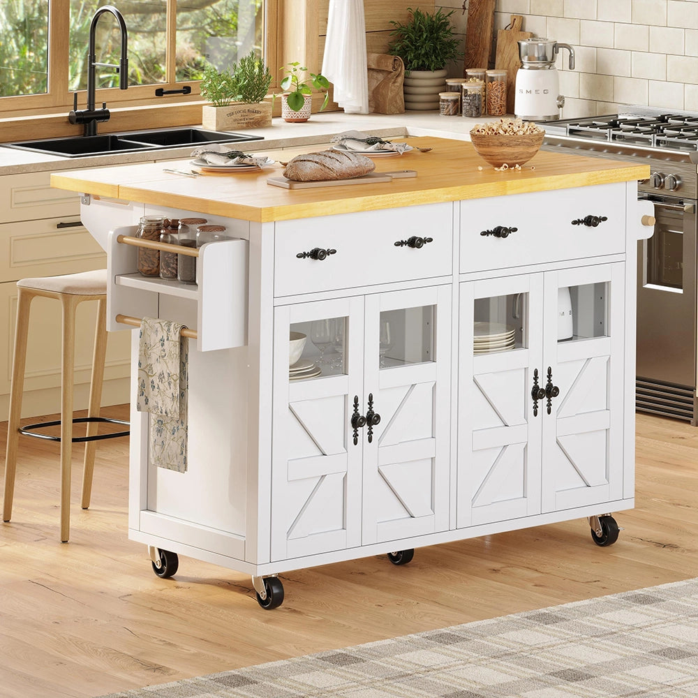 Isola cucina premium - Xylo - bianco freni scomparti regolabili