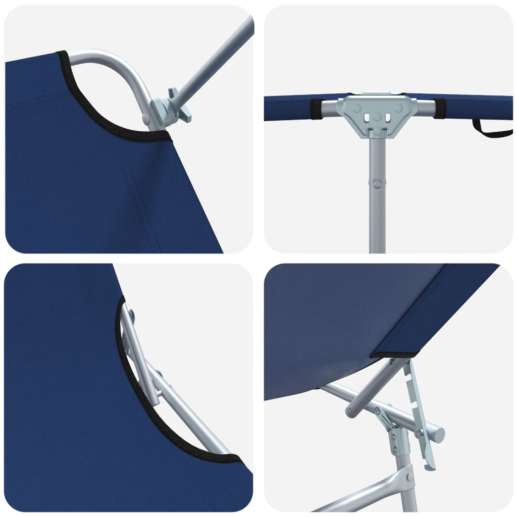 Lettini Prendisole 2 pcs con Tettuccio Blu Tessuto Oxford 600D