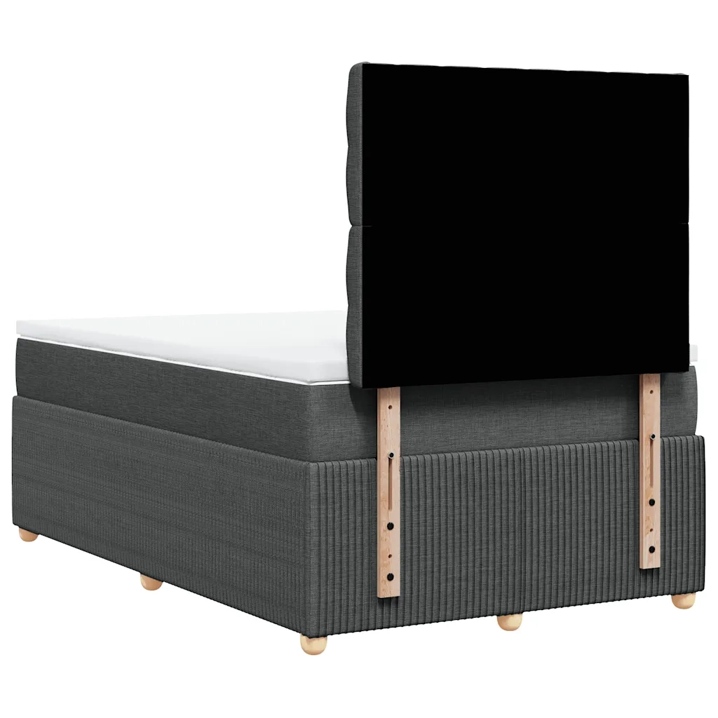 Giroletto a Molle con Materasso Grigio Scuro 120x190cm Tessuto