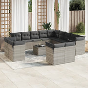 Set Divani da Giardino 14pz con Cuscini in Polyrattan
