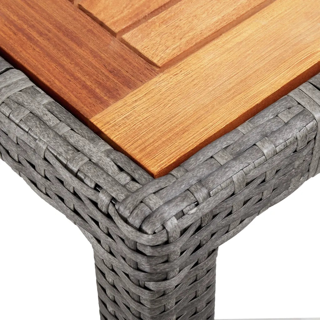 Set da Pranzo da Giardino 9 pz con Cuscini in Polyrattan Grigio 46083