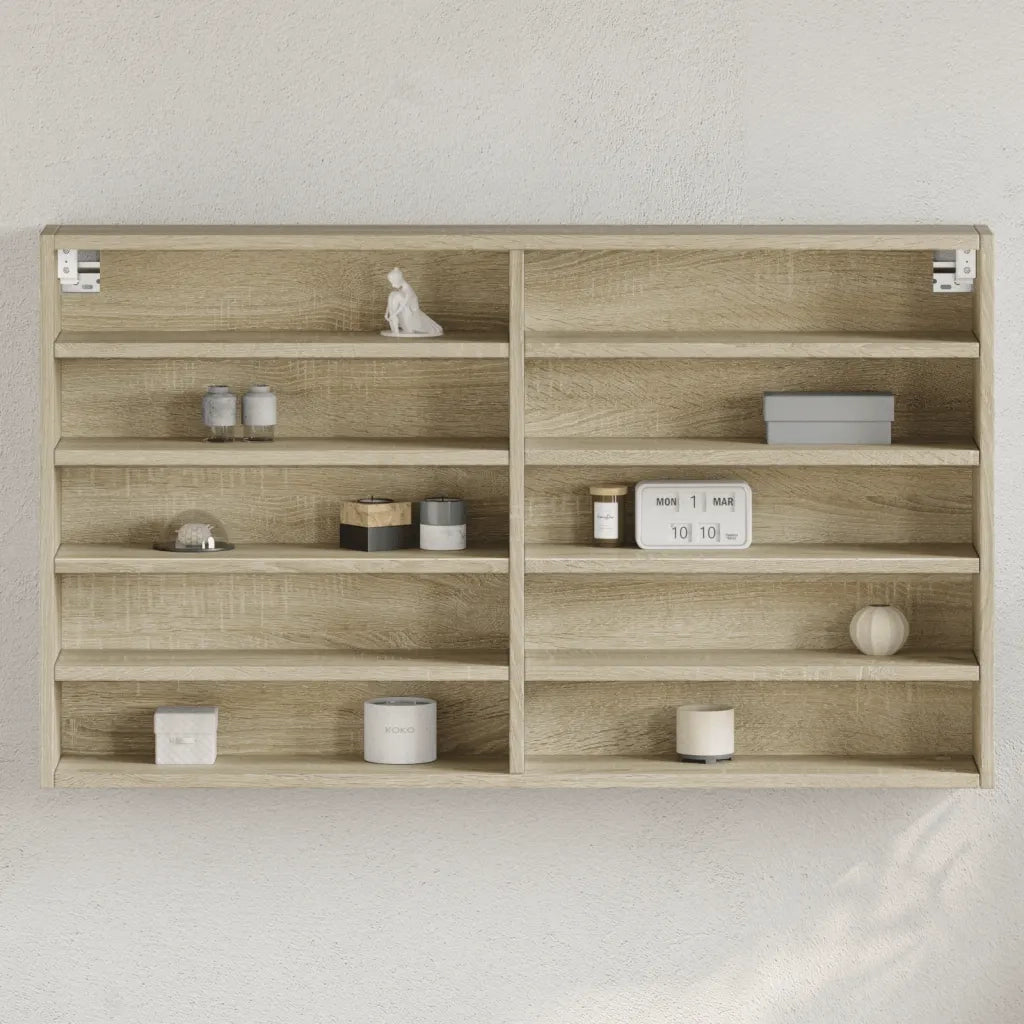 Armadietto Vetrina Rovere Sonoma 100x15x58 cm Legno Multistrato 847928