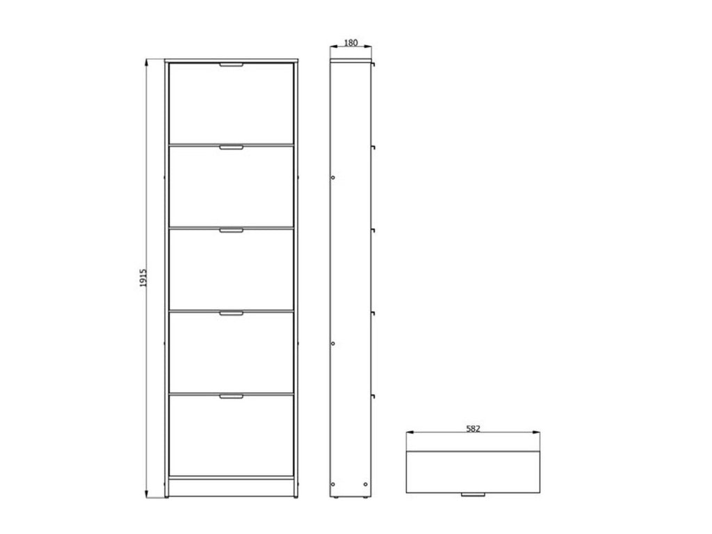 Mobile Portascarpe Capriolo, Scarpiera un Ripiano, 58x18x191.5h cm Marrone Rovere Scuro