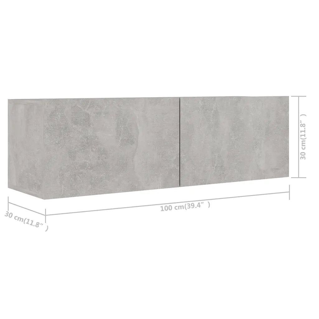 Set di Mobili Porta TV 5 pz Grigio Cemento in Legno Multistrato 3079142