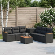 Set di divani 8 pz Nero Rattan sintetico e Acciaio 3448536