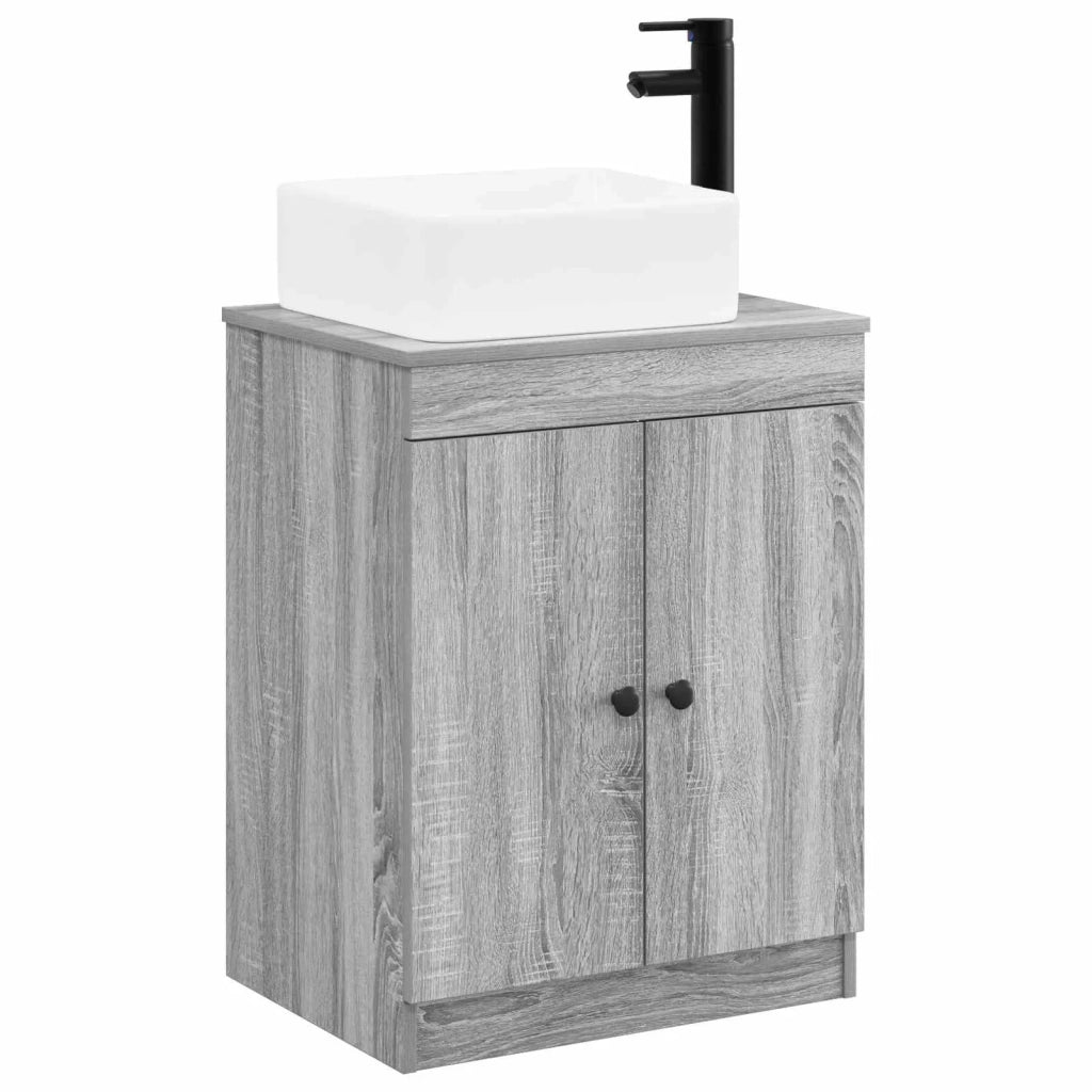 Set di mobili per il bagno Sonoma grigio Legno ingegnerizzato 3404237
