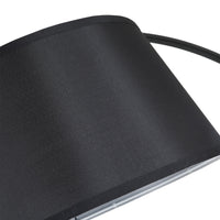 Lampada da Terra ad Arco in Metallo con Paralume in Tessuto   Nera