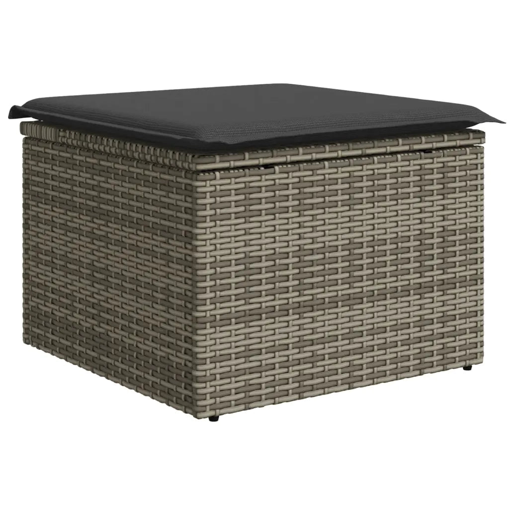 Set Divano da Giardino 5 pz con Cuscini Grigio in Polyrattan