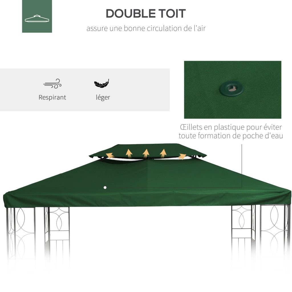Tenda da giardino 3x4 m ¨C zephmum ¨C verde polyester 180 g/m2