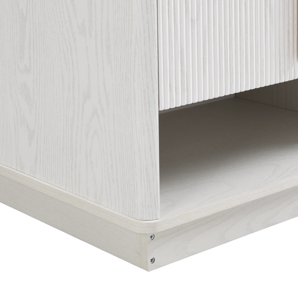 Scarpiera con 2 ante e vano aperto con ripiani regolabili in MDF legno bianco con maniglie dorate 60 × 40 × 61 cm