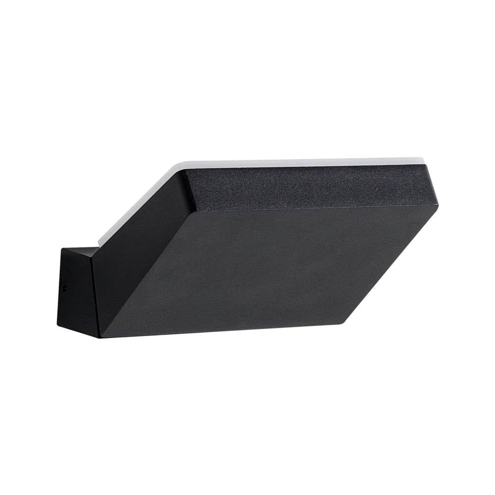 Set di 2 Lampade LED da Parete per Esterni in Alluminio Nero Design Moderno