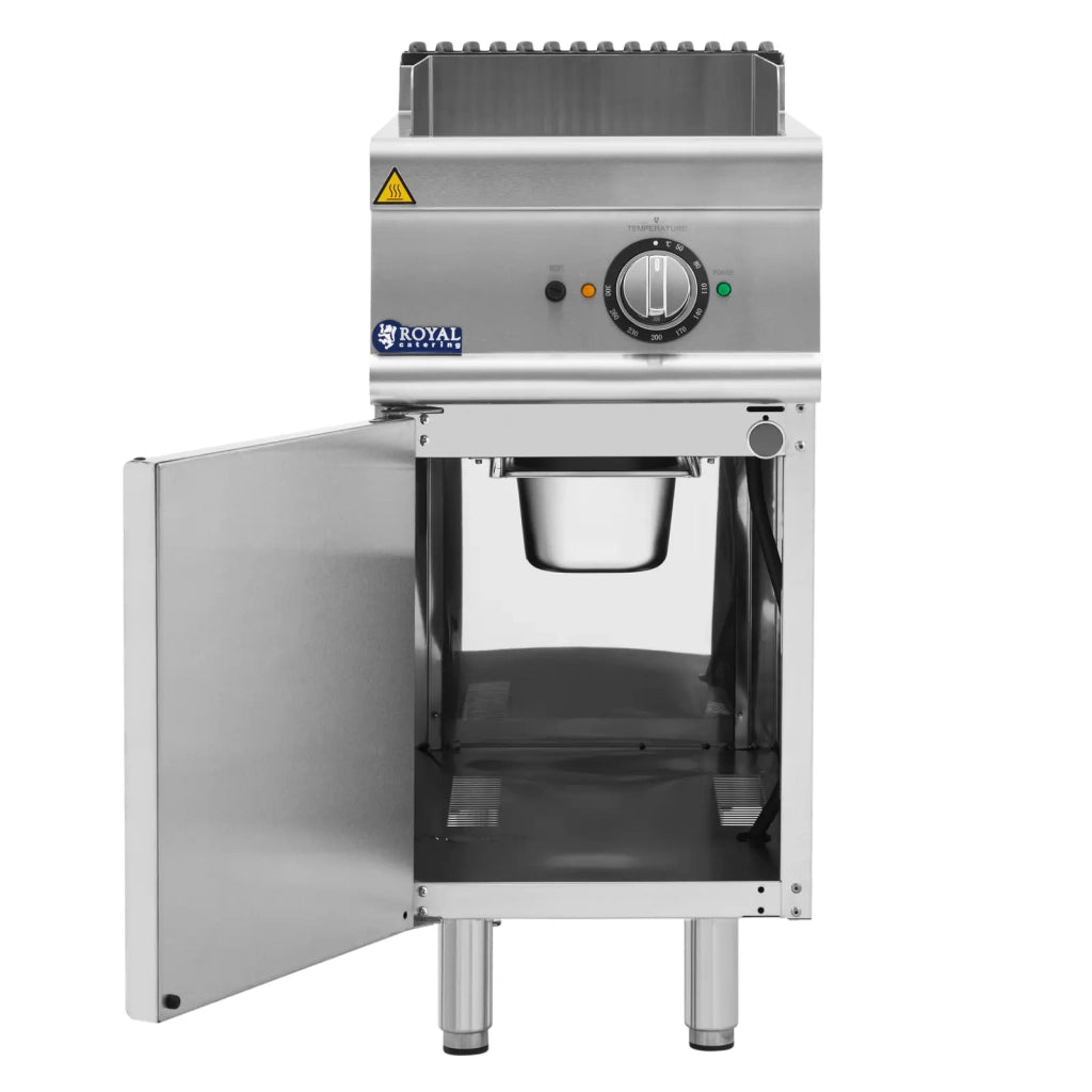 Piastra elettrica 5,4 kW scanalata con base 40 x 70 cm serie pro 730 acciaio inox cromato argento metallizzato 14_0009538