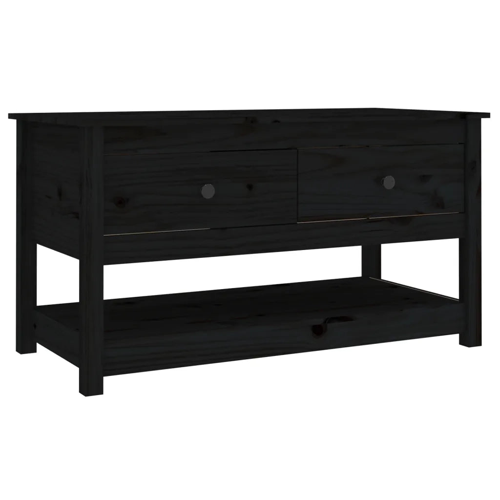 Tavolino da Salotto Nero 102x49x55 cm in Legno Massello di Pino cod mxl 27128