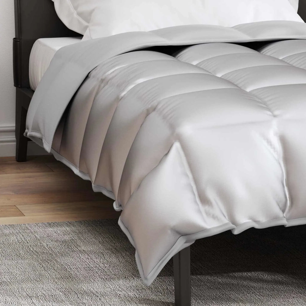 Piumone | Duvet Invernale Argento 140 x 220 cm Satin e Micropile
