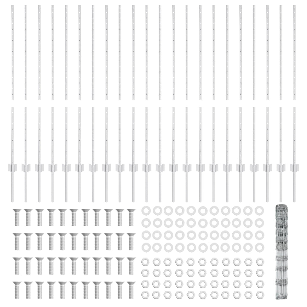 Pali di Recinzione  22 pcs U-Channel 120 cm Acciaio Galvanizzato