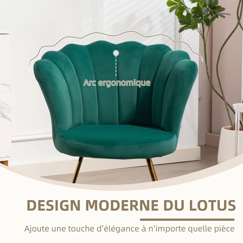 Poltrona relax in velluto ¨C zephmum ¨C verde scuro 69x64x80 cm