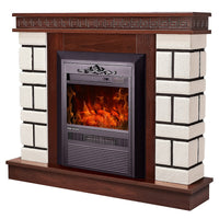 Camino Elettrico da Pavimento 87,4x108x24,5 cm Effetto Fiamma 2000W Nazarii mini & Cristina Noce