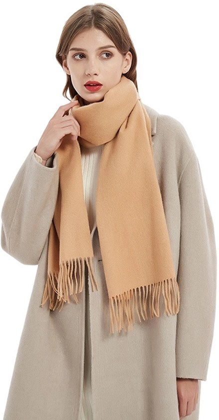Sfumata di piuma scialle elegante per donne, grande scialle caldo per autunno e inverno, 180 * 32 cm, kaki