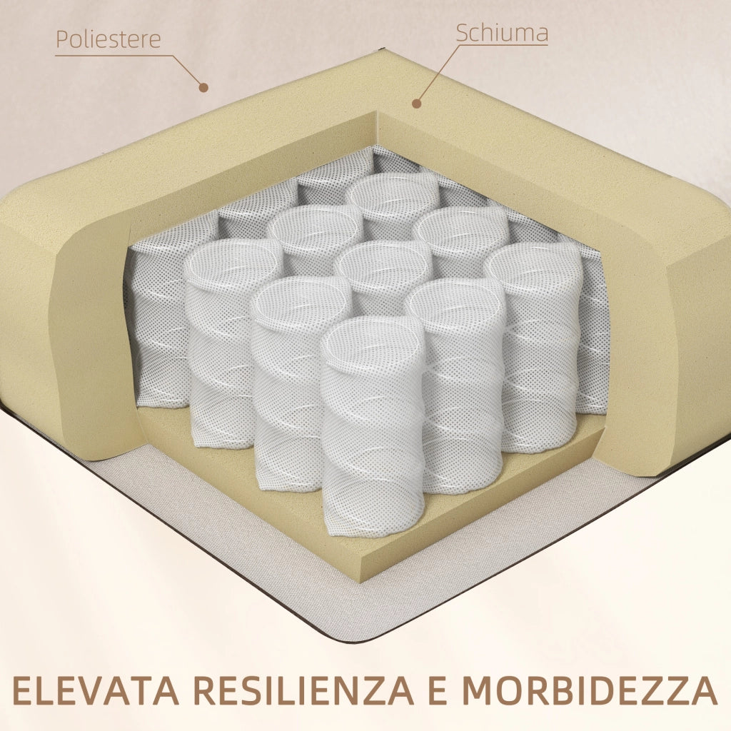Poltrona Massaggiante e Reclinabile con Poggiapiedi e Telecomando, in Microfibra, 77x93x105 cm, Beige
