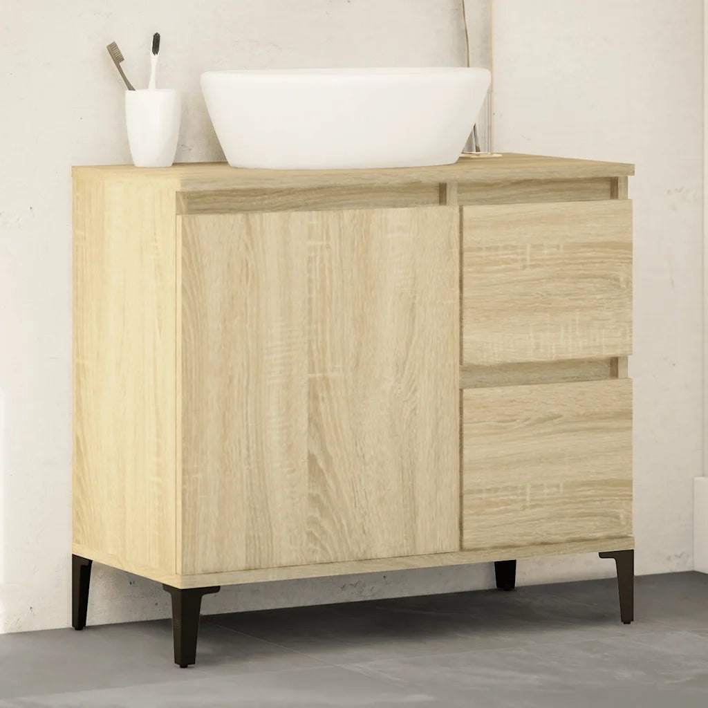 Armadietto da Bagno Rovere Sonoma 65x33x60 cm Legno Multistrato 847405
