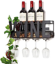 Scaffale per vino - Scaffale per vino a muro - Scaffale per vino per muro da assemblaggio - Scaffale per vino a muro in metallo