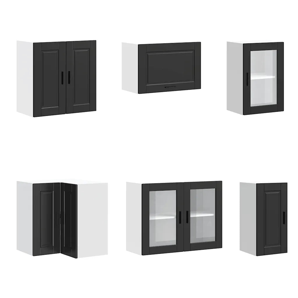 Set Mobili da Cucina 11 pz Porto Neri Legno Multistrato