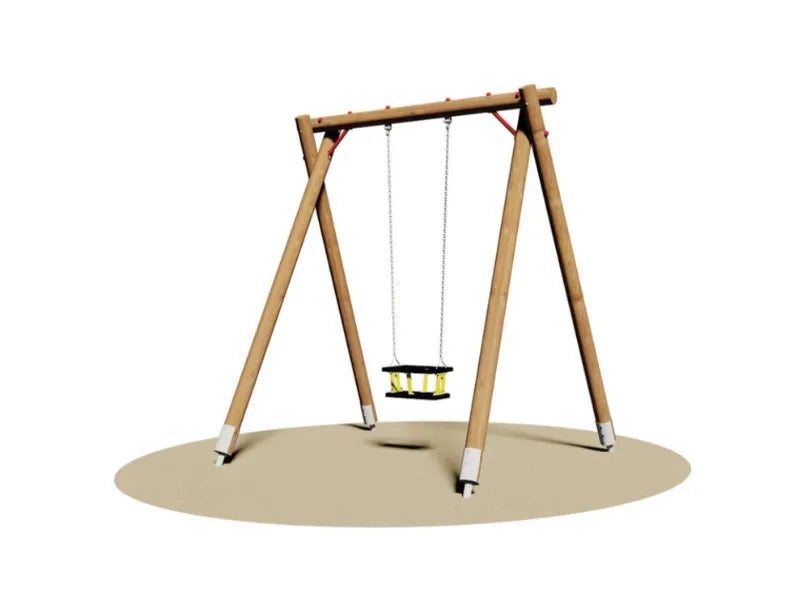Altalena California 1 posto 502 Giochipark in legno Ø12 cm con sedile antiurto - Piano